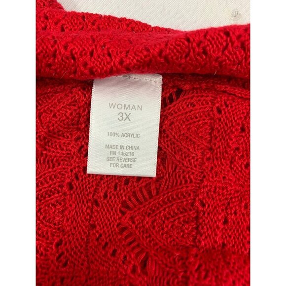 Westport Women Red3X Knitted Short Cardigan - Picture 4 of 6
